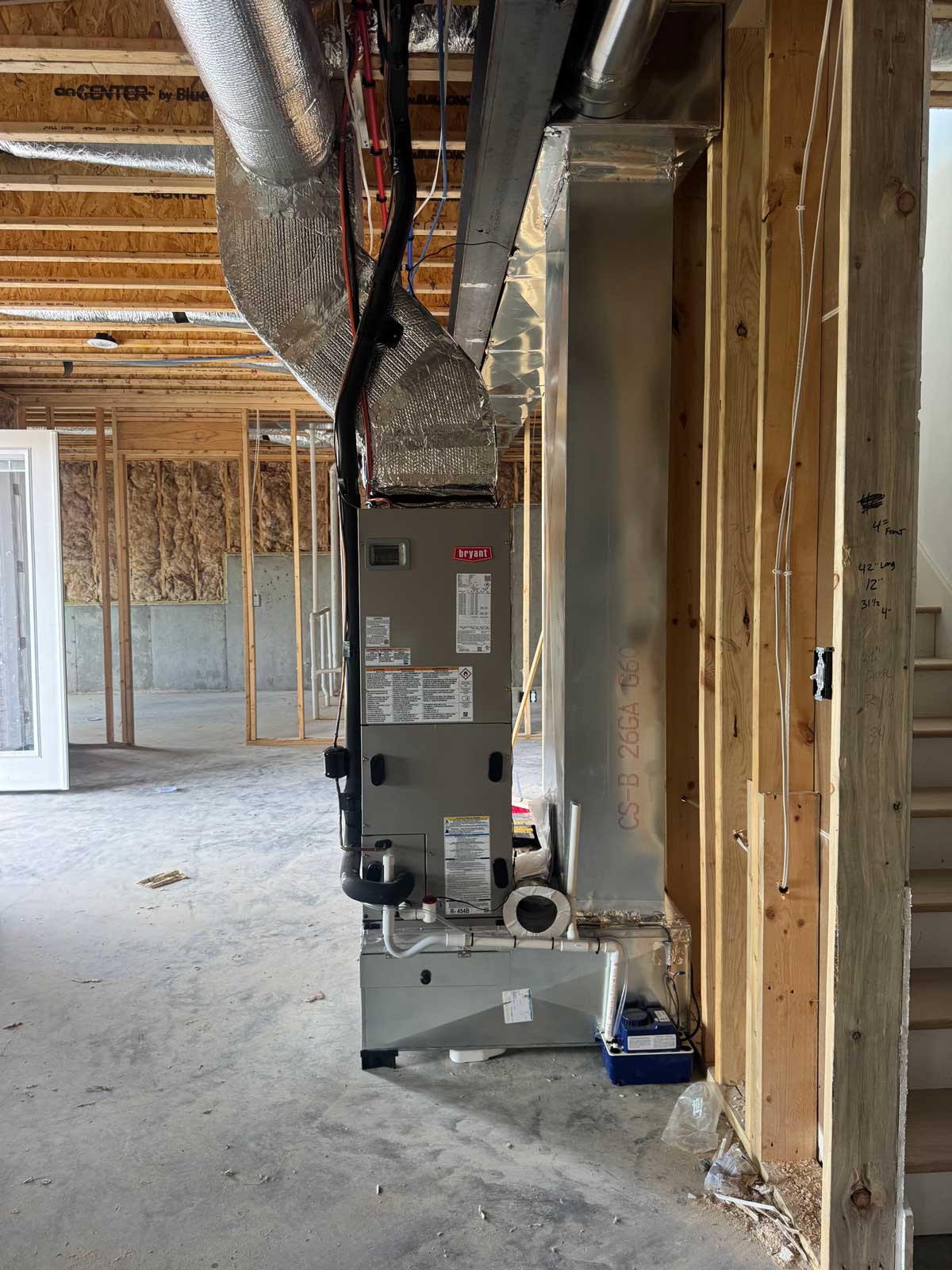 New HVAC system installed in a Lexington home under construction