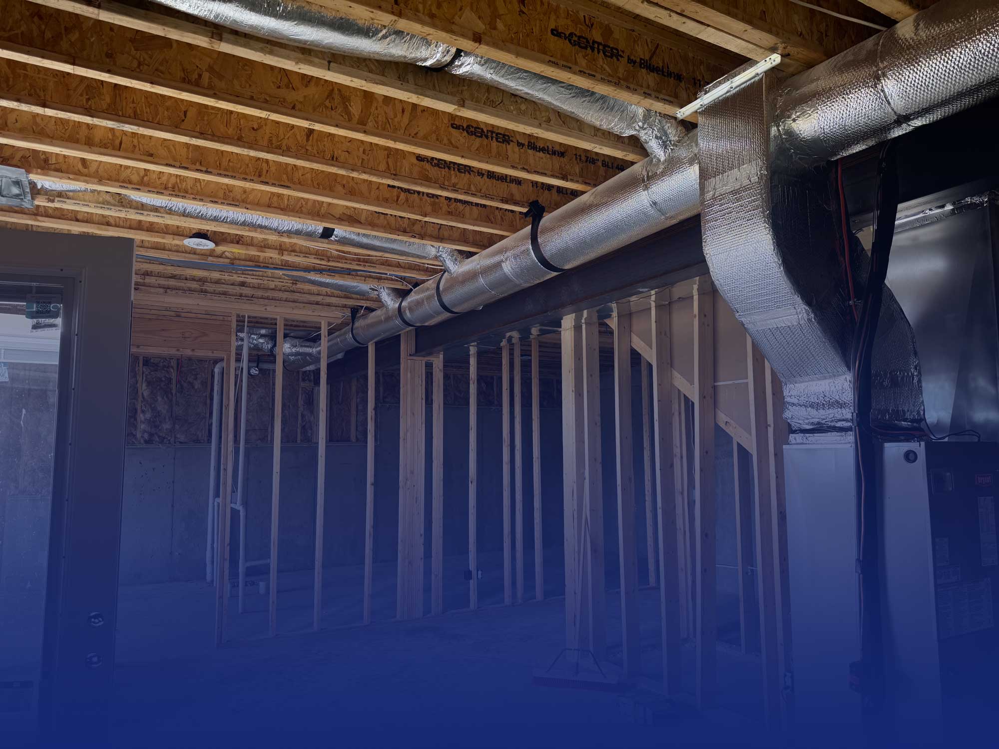 HVAC installation in progress at a Central Kentucky construction project